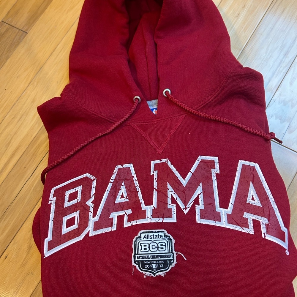 Russell Athletic Red BAMA Hoodie Sweatshirt - Picture 2 of 8